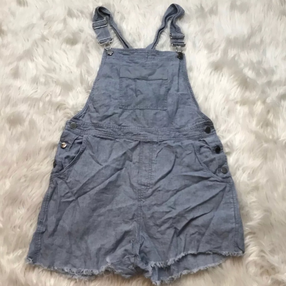 J. Jill Linen Cut Off Overalls